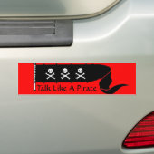 AUTOCOLLANT DE VOITURE SKULLS AND CROSSED BONES RED BLACK PIRATE FLAG (En voiture)