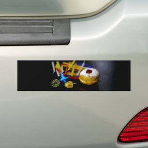 Autocollant De Voiture SlipperyJoe Hanukkah nature morte symbolique fête 