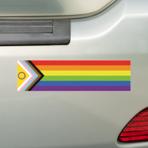 Autocollant De Voiture SlipperyJoe Intersex Progrès Fierté Drapeau arc-en