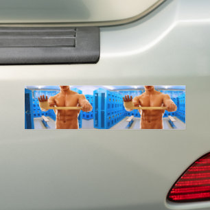 Autocollant De Voiture SlipperyJoe's musculaire homme cheminée 6 pack gym