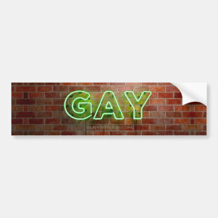 Autocollant De Voiture SlipperyJoe's neon Gay Sign mot de mur en briques
