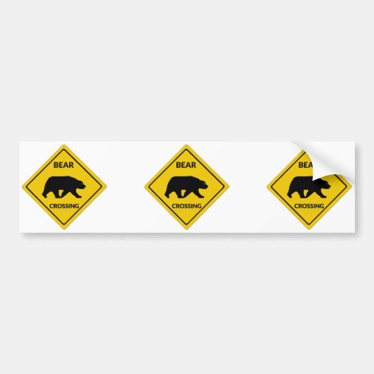 Autocollant De Voiture SlipperyJoe's ours croisement signe silhouette jau (Devant)
