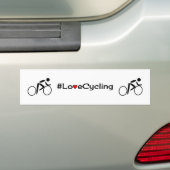 Autocollant De Voiture slogan vélo d'amour blanc (En voiture)