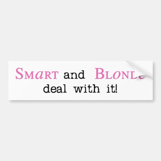 Autocollant De Voiture Smart et blonde - adhésif pour pare-chocs (Devant)