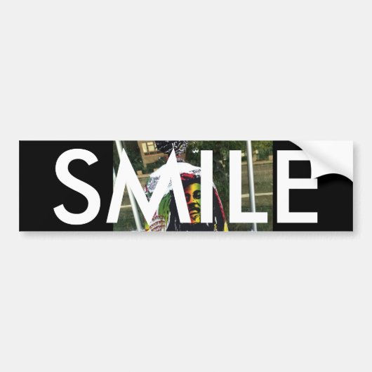 AUTOCOLLANT DE VOITURE SMILE VINATGE BUMBERSTICKER (Devant)