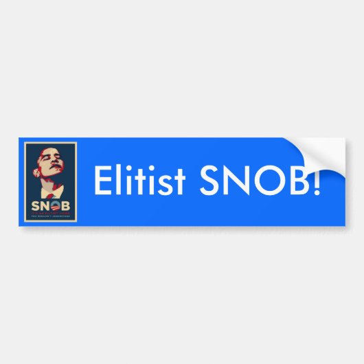 Autocollant De Voiture SNOB élitiste ! (Devant)