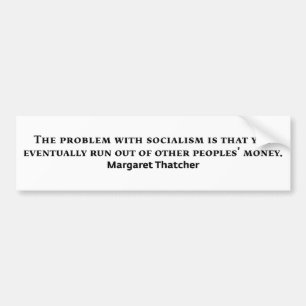 Autocollant De Voiture Socialism Margaret Thatcher Quote