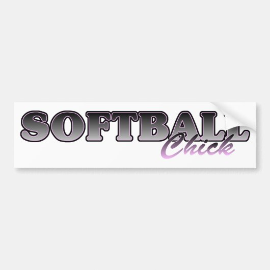 Autocollant De Voiture Softball Chick (Devant)