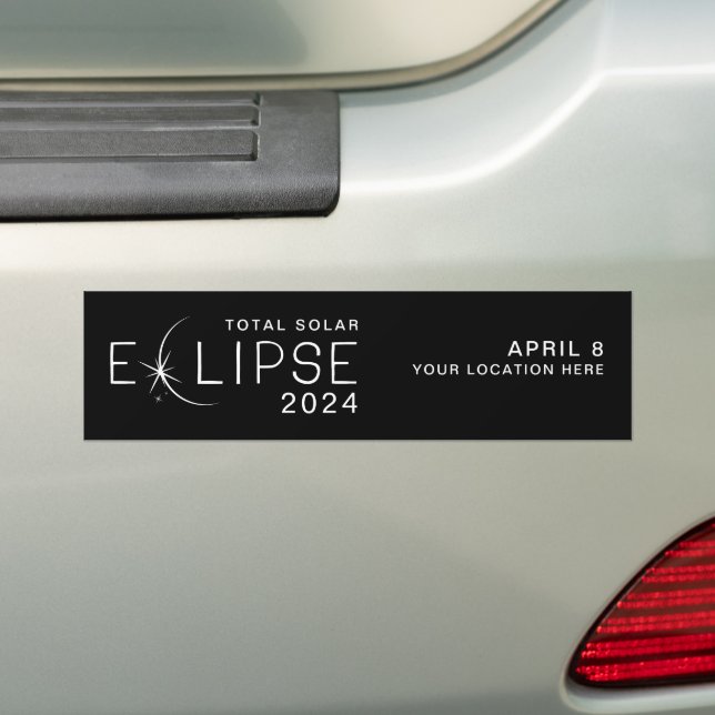 Autocollant De Voiture Solar Eclipse 2024 Lieu personnalisé Commémoratif (On Car)