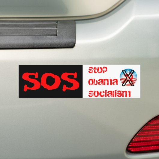 Autocollant De Voiture SOS, socialisme d'Obama d'arrêt (En voiture)