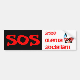 Autocollant De Voiture SOS, socialisme d'Obama d'arrêt
