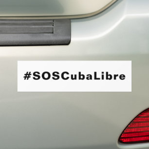 Autocollant De Voiture #SOSCubaLibre, Cuba voiture blanche noire