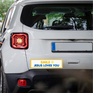 Autocollant De Voiture Sourire – Jésus vous aime Foi chrétienne