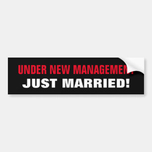 Autocollant De Voiture Sous le nouveau mariage drôle marié de gestion