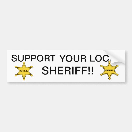 AUTOCOLLANT DE VOITURE SOUTENEZ VOTRE SHÉRIF LOCAL (Devant)