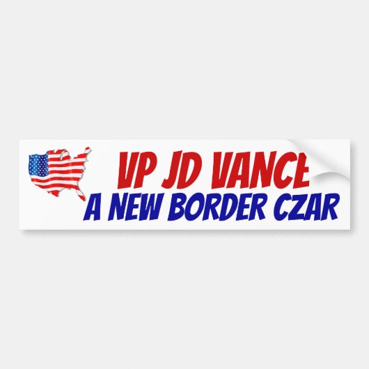 Autocollant De Voiture SOUTIENS VP JD VANCE A NEW BORDER CZAR USA! Drapea (Devant)