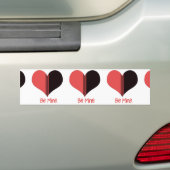 Autocollant De Voiture Soyez à moi Valentine Red Stripe Heart (En voiture)
