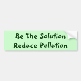 Autocollant De Voiture Soyez la solution réduisent la pollution