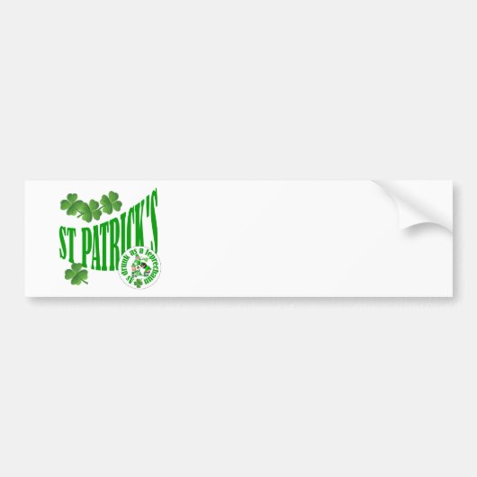 Autocollant De Voiture St Patrick's, ivre comme un léprechun (Devant)