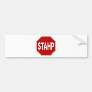 Autocollant De Voiture STAHP ! Signe