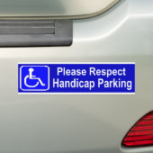 Autocollant De Voiture Stationnement d'handicap de respect (En voiture)