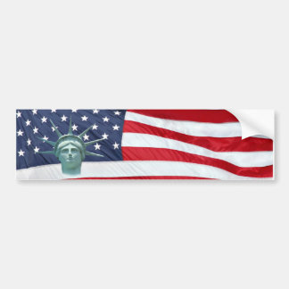 Autocollant De Voiture Statue de la Liberté et drapeau américain