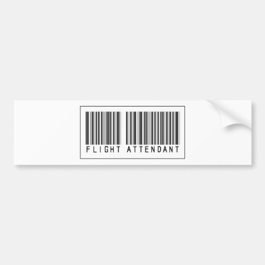 Autocollant De Voiture Steward (hôtesse de l'air) de code barres (Devant)