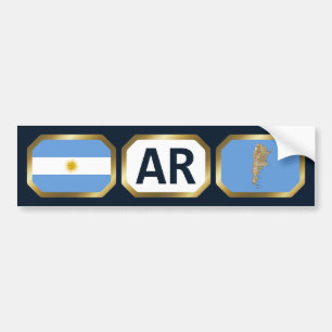 Autocollant De Voiture Stick pare-chocs Argentine Carte du drapeau