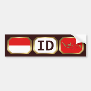 Autocollant De Voiture Stick pare-chocs Indonésie Carte du drapeau