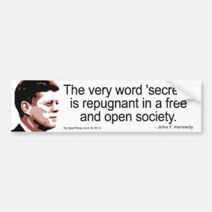 Autocollant De Voiture Stick pare-chocs JFK Secret Quote