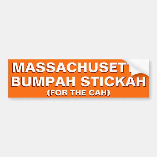 Autocollant De Voiture Stickah Bumper Stickah du Massachusetts (Devant)