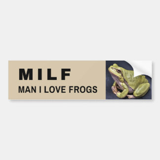 Autocollant De Voiture Sticker à la grenouille drôle - MILF Man I Love Fr