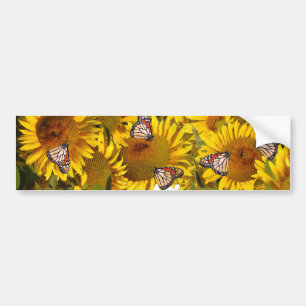 Autocollant De Voiture Sticker à pare-chocs floraux fleurs de papillon de