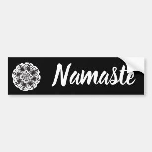 Autocollant De Voiture Sticker à pare-chocs Namaste Black White Floral Ma