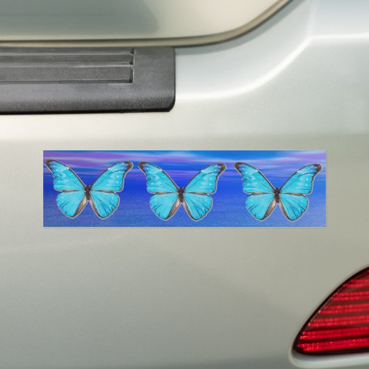 Autocollant De Voiture Sticker Bleu Butterflies (En voiture)