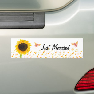Autocollant De Voiture Sticker de l'abeille de tournesol marié