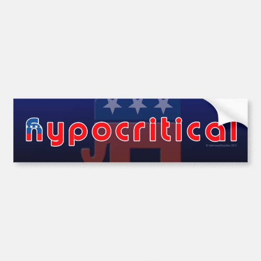 Autocollant De Voiture Sticker de pare-chocs anti-GOP Hypocritique (Devant)