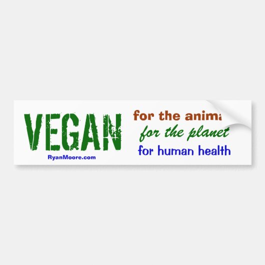 AUTOCOLLANT DE VOITURE STICKER DE VEGAN BUMPER (Devant)