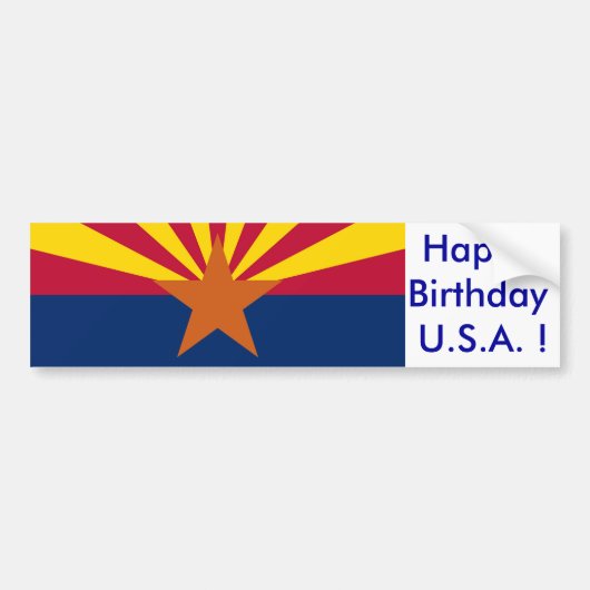 Autocollant De Voiture Sticker Drapeau de l'Arizona, Joyeux anniversaire  (Devant)