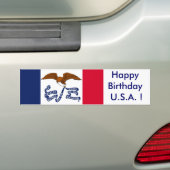 Autocollant De Voiture Sticker Drapeau de l'Iowa, Joyeux anniversaire U.S (En voiture)