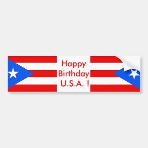 Autocollant De Voiture Sticker Drapeau de Porto Rico, Joyeux anniversaire