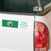 Autocollant De Voiture Sticker Drapeau de Washington, Joyeux anniversaire (Sur camion)