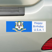 Autocollant De Voiture Sticker Drapeau du Connecticut, Joyeux Anniversair (En voiture)