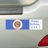 Autocollant De Voiture Sticker Drapeau du Minnesota, Joyeux Anniversaire  (En voiture)