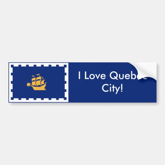 Autocollant De Voiture Sticker Flag of Quebec City, Canada (Devant)