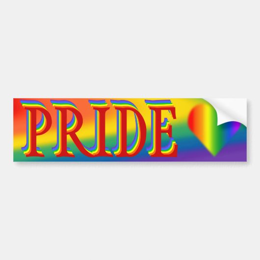 Autocollant De Voiture Sticker gay pride Bumper Sticker Rainbow Love (Devant)