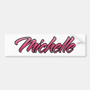 Autocollant De Voiture Sticker Michelle rose pâle