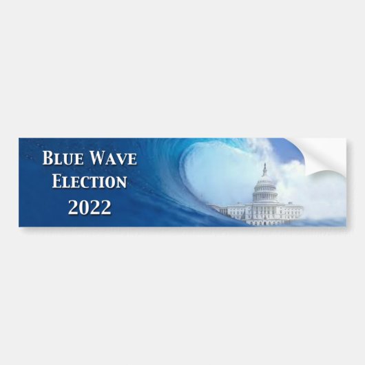 Autocollant De Voiture Sticker pare-chocs Blue Wave Election 2022 (Devant)