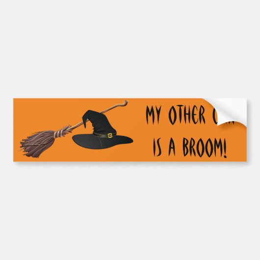 Autocollant De Voiture Sticker pare-chocs Casquette et Broomstick (Devant)