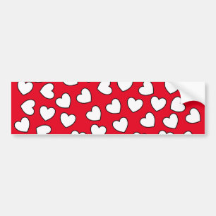 Autocollant De Voiture Sticker pare-chocs Coeurs blancs rouges